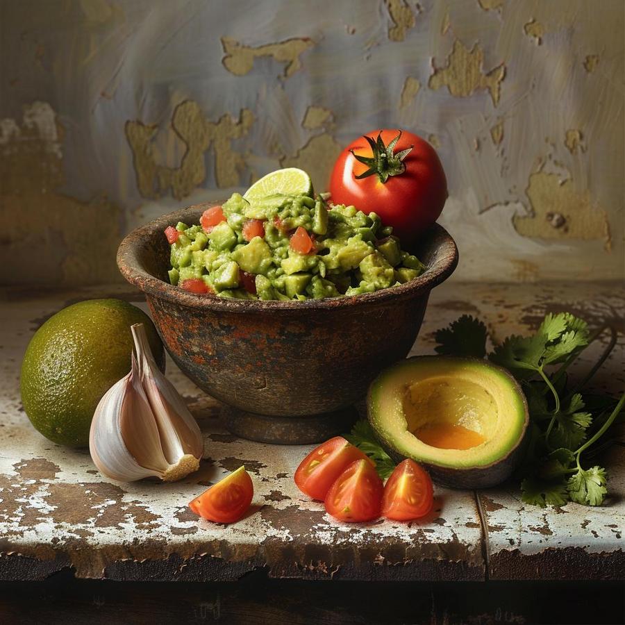 Alt text: Fresh avocados, tomatoes, cilantro, and lime for holy guacamole recipe.