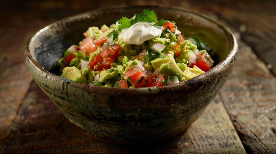 Alt text: "Delicious guacamole recipe with sour cream, perfect for any occasion."
