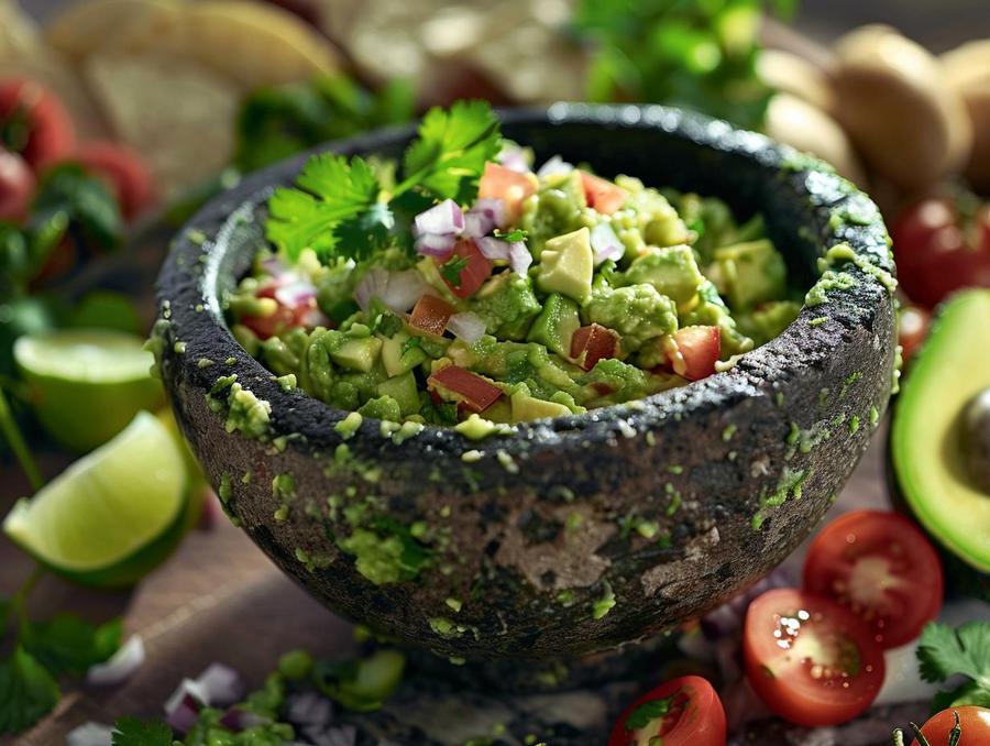 Alt text: Fresh and green guacamole with a simple and easy guacamole recipe.