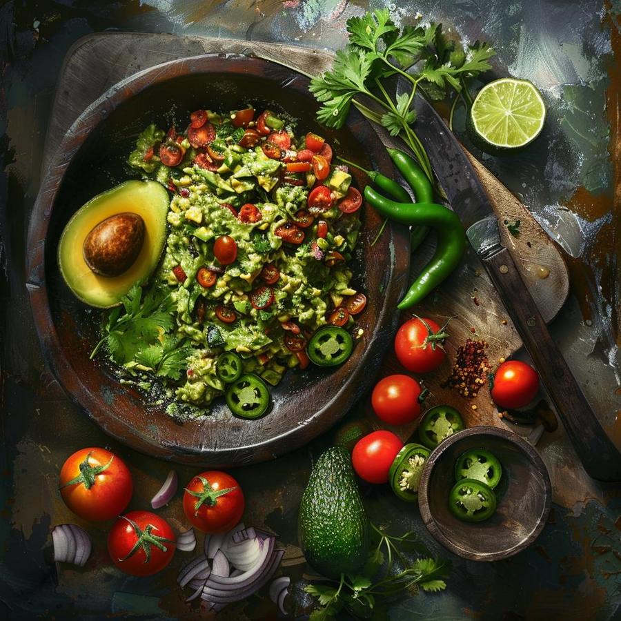 Alt text: A step-by-step guide on making a delicious spicy guacamole recipe.