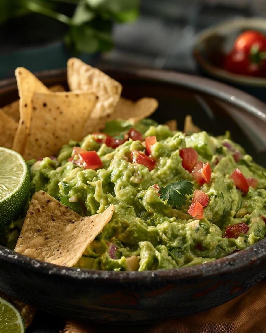 Alt text: Step-by-step guide for simple and quick guacamole recipe with pictures.
