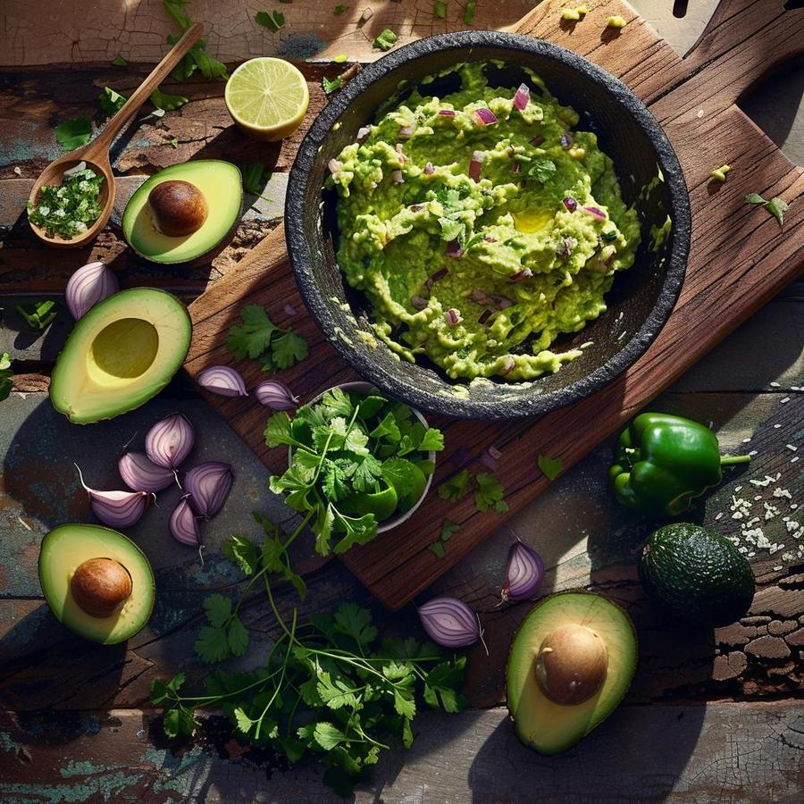 Alt text: Step-by-step guide for chipotle recipe for guacamole with fresh ingredients.