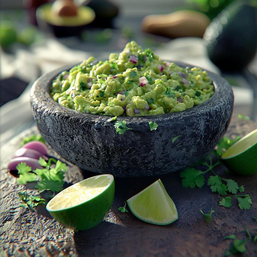 "Photo of homemade guacamole with copycat Chipotle guacamole recipe tips."