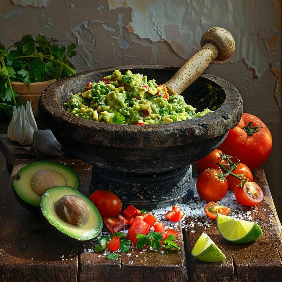 "Variety of guacamole recipe salsa served on platters, with creative presentations."