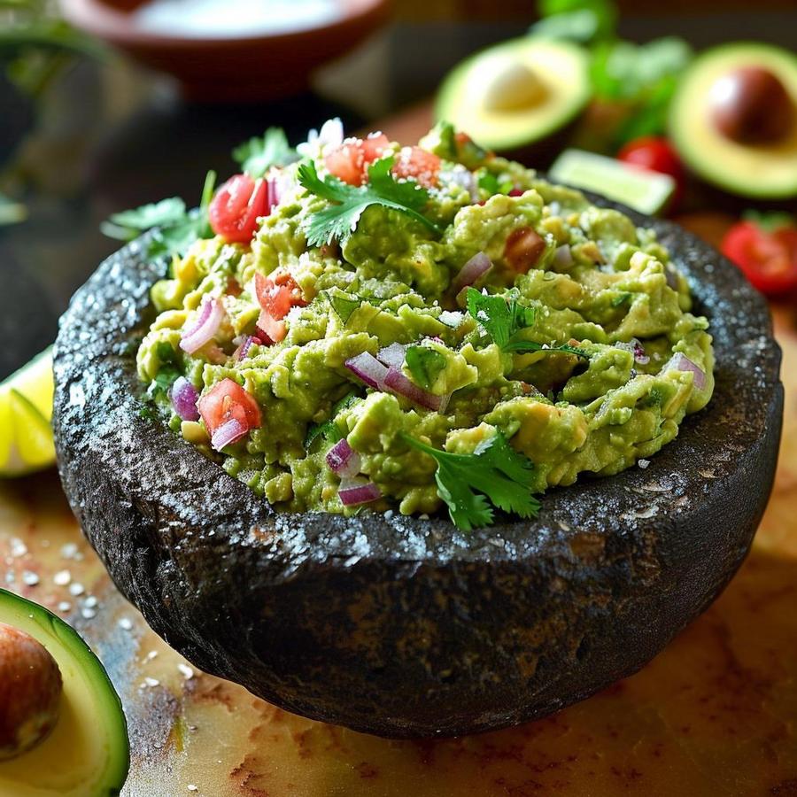 Alt text: Step-by-step guide for chipotle guacamole recipe on a website.